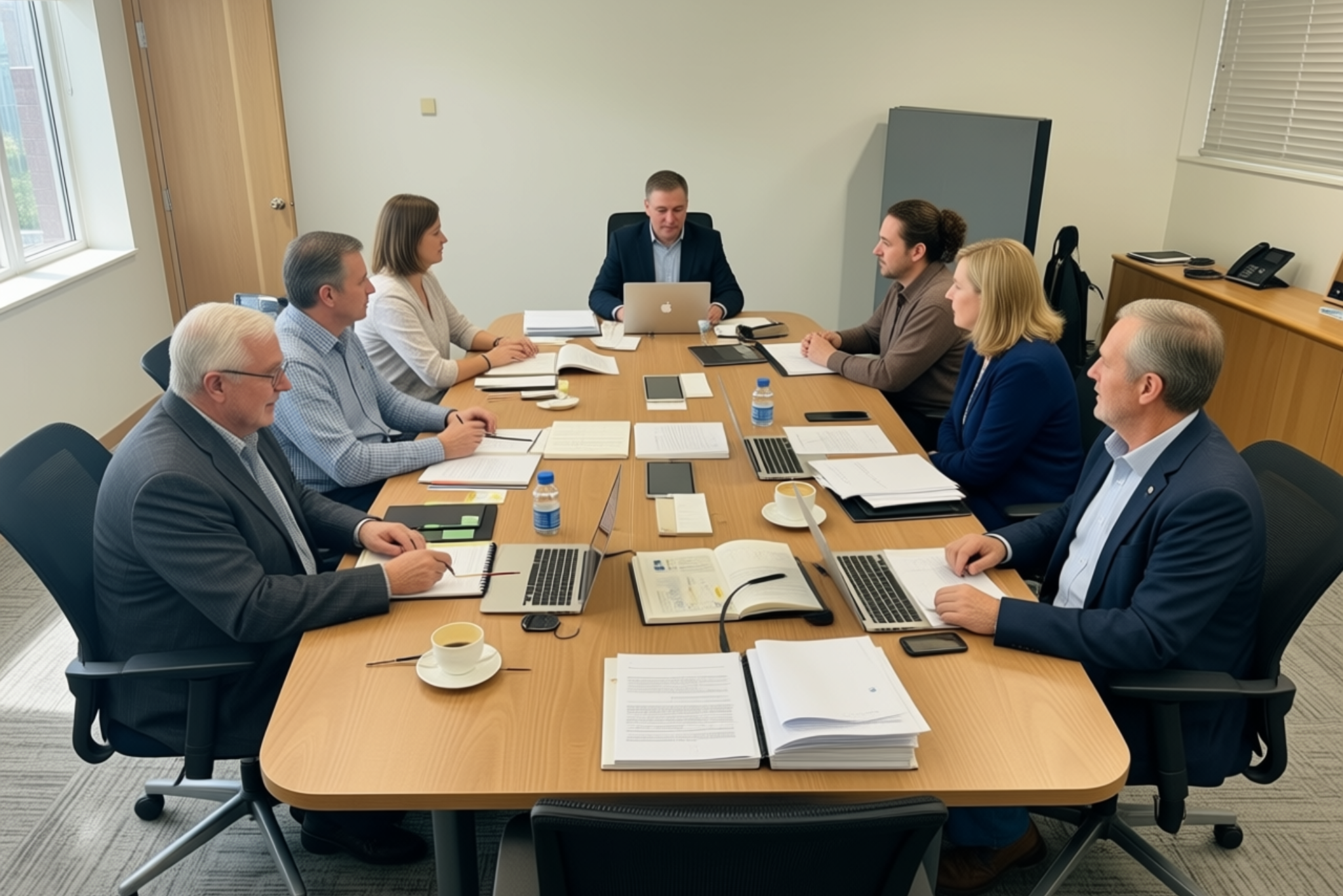 A group of advocates having a discussion in the roundtable.