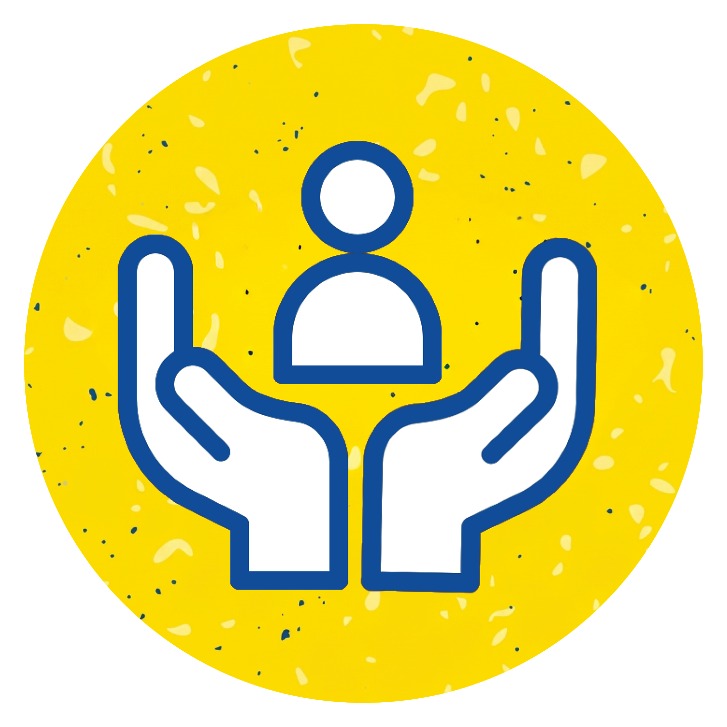Support Icon Blue and Yellow